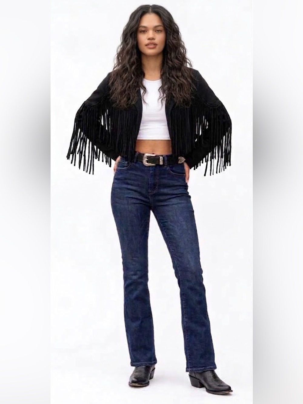 Lucky Brand Faux Suede Fringe Jacket Size Medium